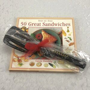 Step By Step “50 Great Sandwiches” Cookbook & Castello Flat Slotted Spatula New